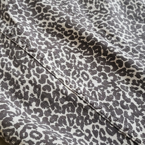 Revolve Free People Modern Femme Novelty Leopard Print Denim Mini Skirt - Picture 3 of 7